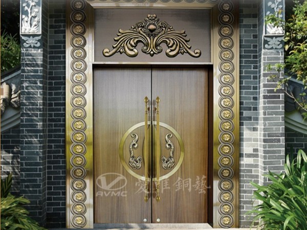 佛山铜门厂家爱唯铜艺——别墅大门庭院铜门青古铜门